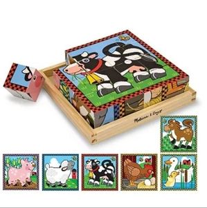 Melissa & Doug Farm Wood Cube Puzzle